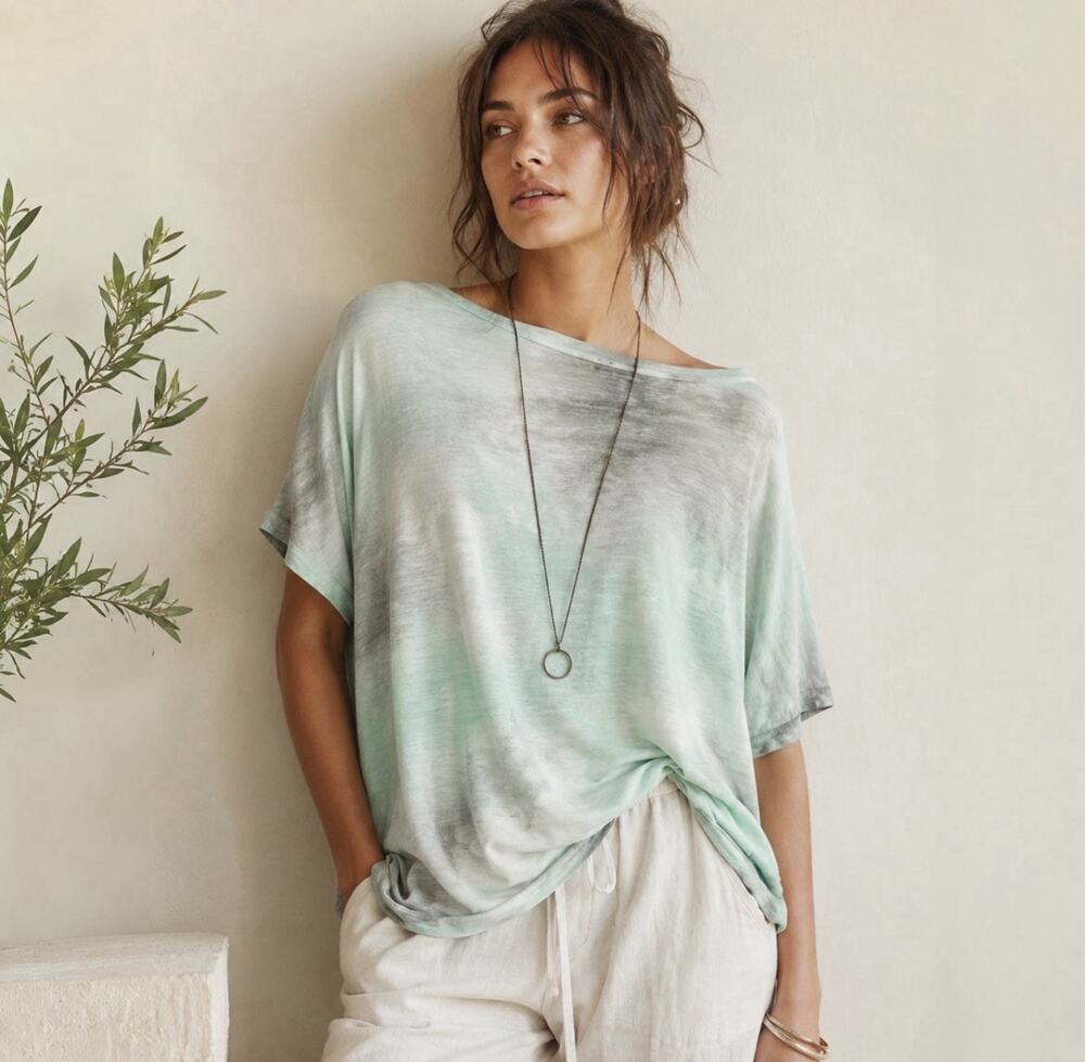 Avant Toi Med 100% Linen Italy Hand Dyed Knit Mint Green Gray Luxury Designer